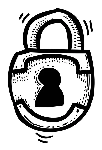 Imagem dos desenhos animados de Lock Icon. Símbolo de bloqueio — Vetor de Stock