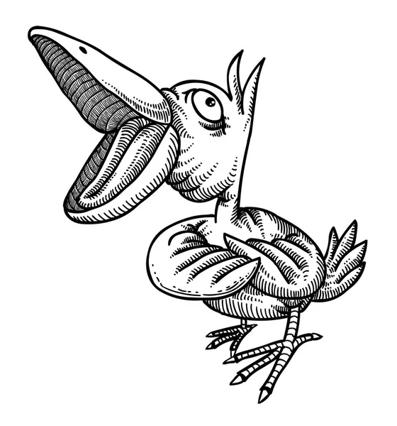 Desenhos animados imagem de pássaro cantando — Vetor de Stock