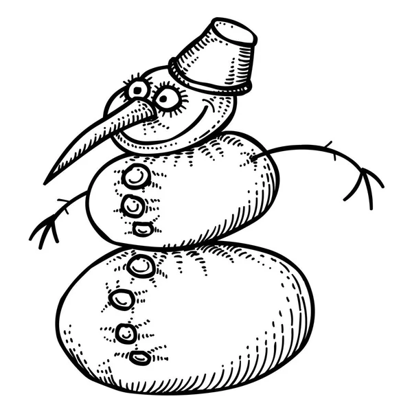Immagine cartone animato di pupazzo di neve — Vettoriale Stock