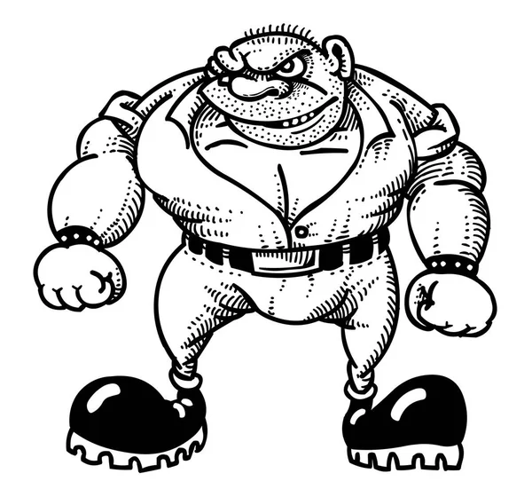 Cartoon afbeelding van stoere man — Stockvector