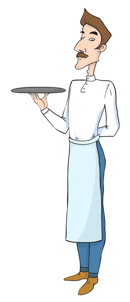 Imagen de dibujos animados del camarero — Vector de stock