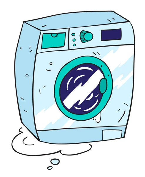 Cartoon afbeelding van wasmachine — Stockvector