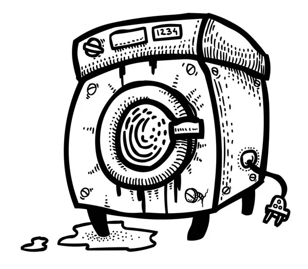 Imagen de dibujos animados de la lavadora — Vector de stock