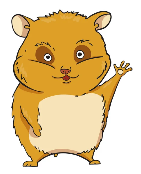 Imagen de dibujos animados de hamster ondulante — Archivo Imágenes Vectoriales