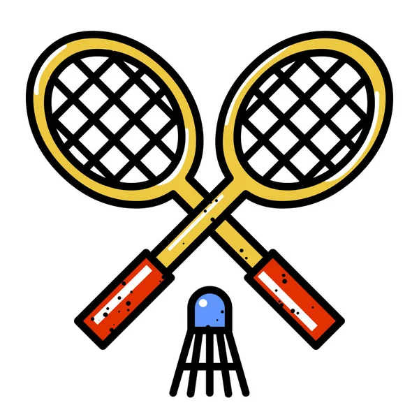 Badminton simgesi çizgi film görüntüsü. Spor sembolü — Stok Vektör