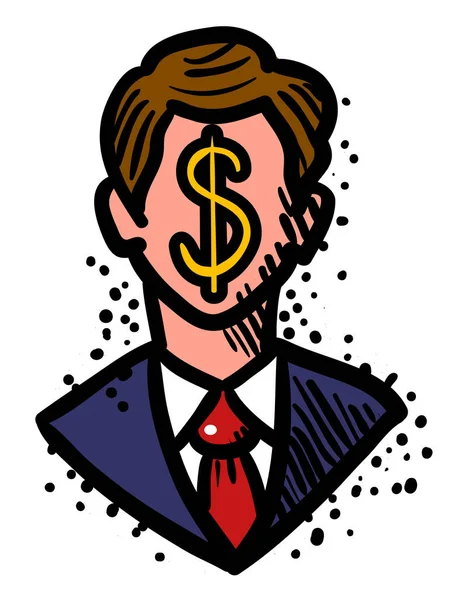 Desenhos animados imagem de Empresário Ícone. Símbolo de liderança — Vetor de Stock