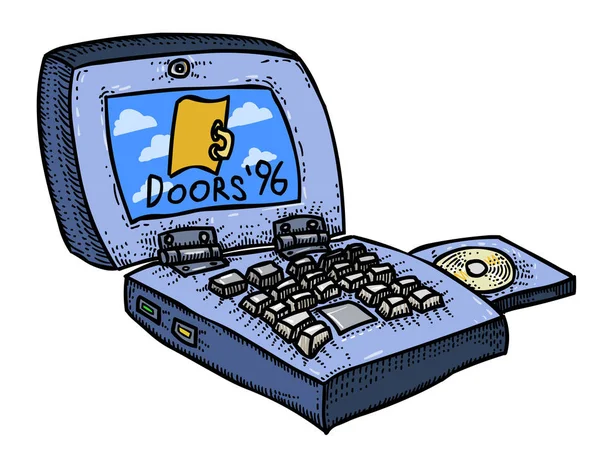 ラップトップ コンピューターの漫画イメージ — ストックベクタ