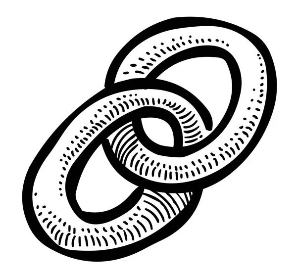 Bağlantı simgesini çizgi film görüntüsü. Zincir simgesi