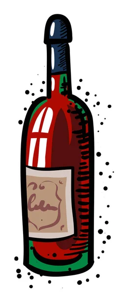 Imagem de desenho animado de garrafa de vinho —  Vetores de Stock