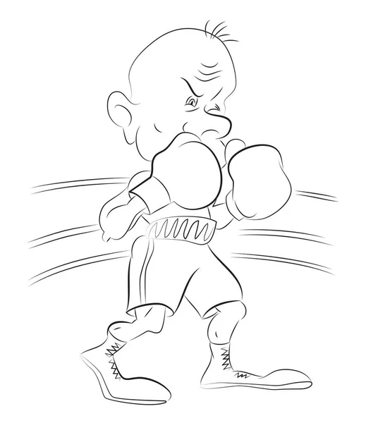 Cartoon afbeelding van bokser — Stockvector