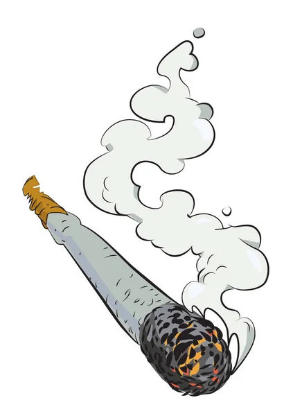 Cartoon image of marijuana joint — Stock Vector