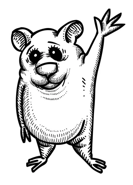 Tecknad bild av vinka hamster — Stock vektor