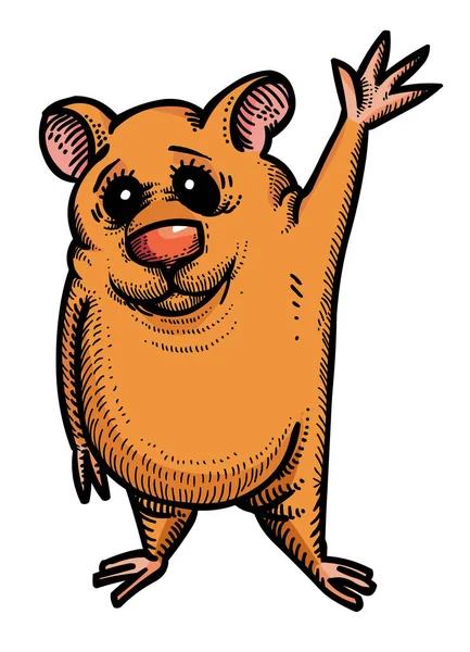 Image de bande dessinée de hamster ondulant — Image vectorielle