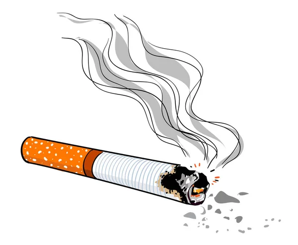 Image de bande dessinée de cigarette — Image vectorielle