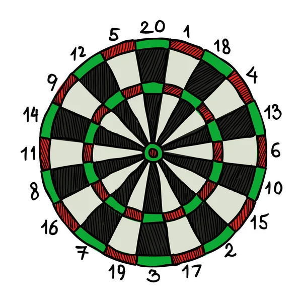 Cartoon image of Dart board Icon. Dart symbol — Stock Vector