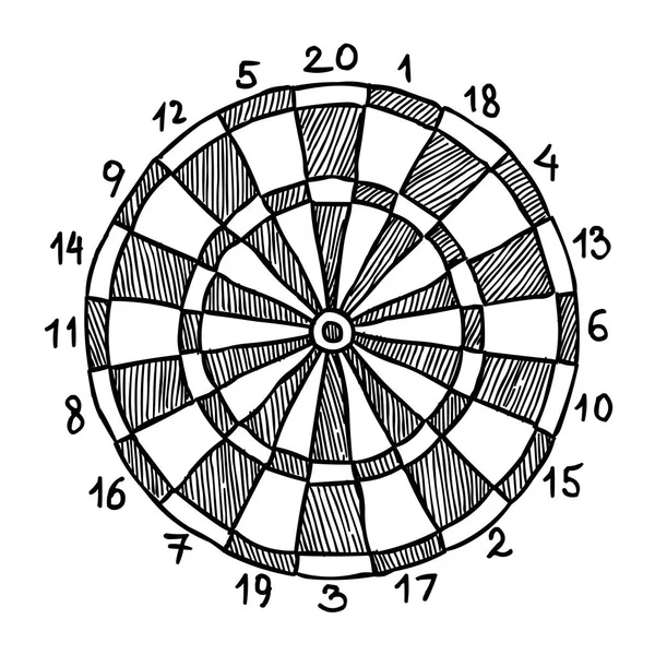 Cartoon afbeelding van dartboard pictogram. DART symbool — Stockvector