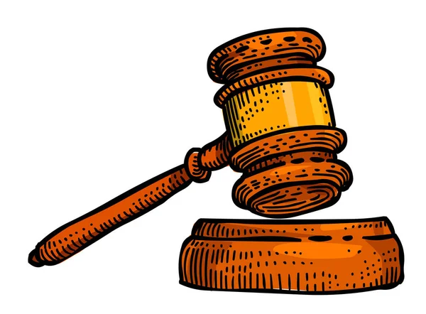 Imagen de dibujos animados de Law Icon. Juez Gavel símbolo — Vector de stock