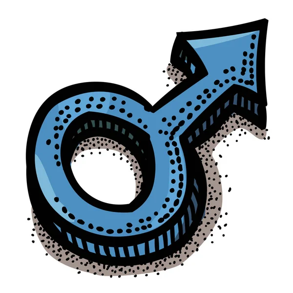 Cartoon afbeelding van mannelijke symbool — Stockvector