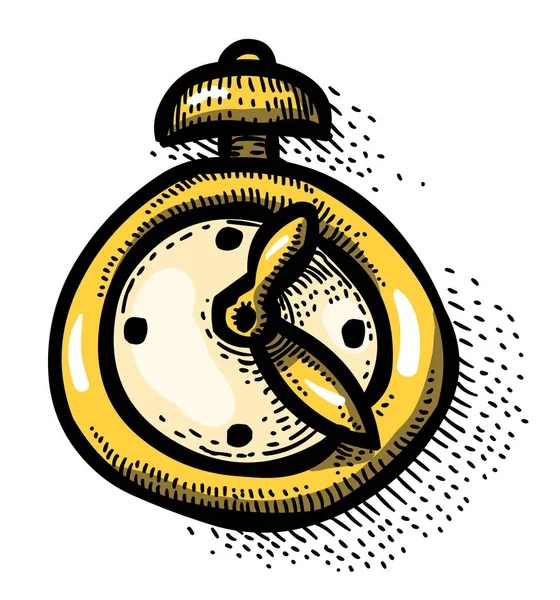 Karikaturbild der Uhr-Ikone. Zeitsymbol — Stockvektor