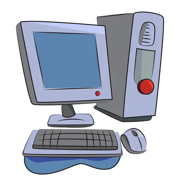 Cartoon image of Computer Icon. PC symbol — Stock Vector