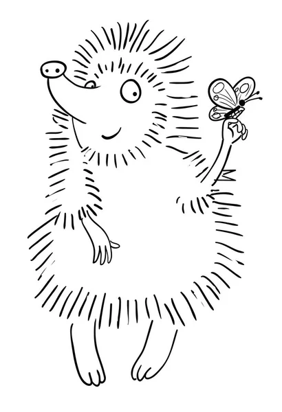 Cartoon image of cute hedgehog — Stock Vector