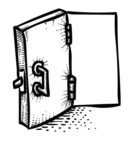 Imagem dos desenhos animados do ícone da porta. Símbolo da porta aberta — Vetor de Stock