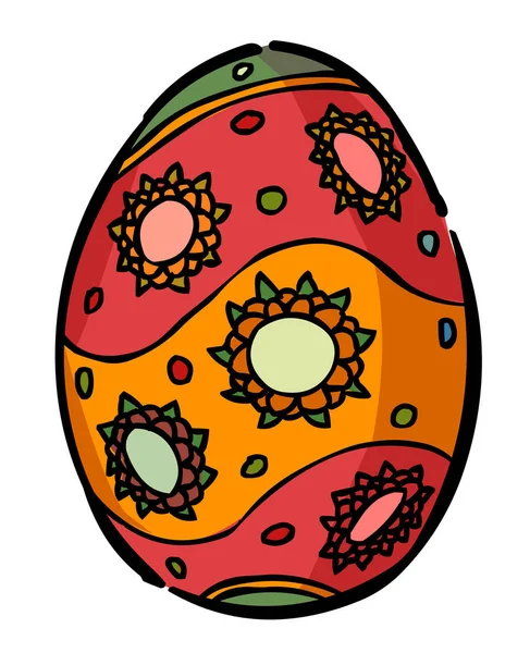 Kreslený obrázek ikony velikonoční vajíčko. Velikonoční symbol — Stockový vektor