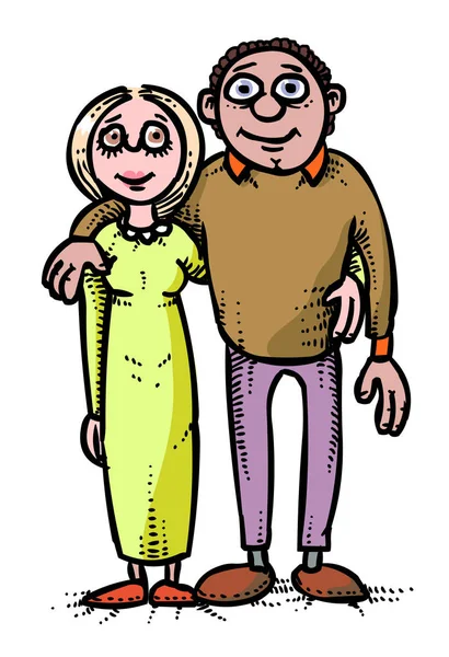 Image de bande dessinée de Family Icon. Symbole parents — Image vectorielle