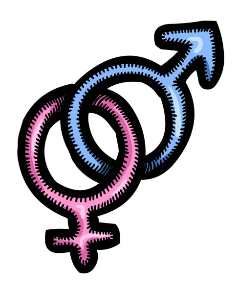 Cartoon afbeelding van het pictogram van het geslacht — Stockvector