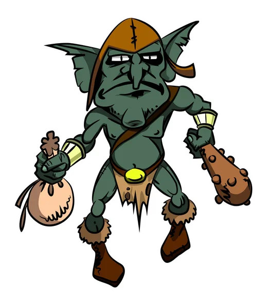 Cartoon image of goblin — Stock Vector