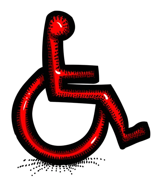 Çizgi film görüntüsü handikap simgesi. Erişilebilirlik sembolü — Stok Vektör