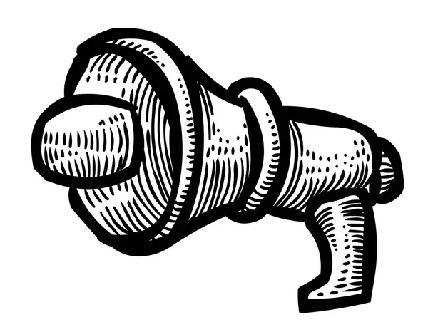 Image de bande dessinée de l'icône du mégaphone. Symbole haut parleur — Image vectorielle