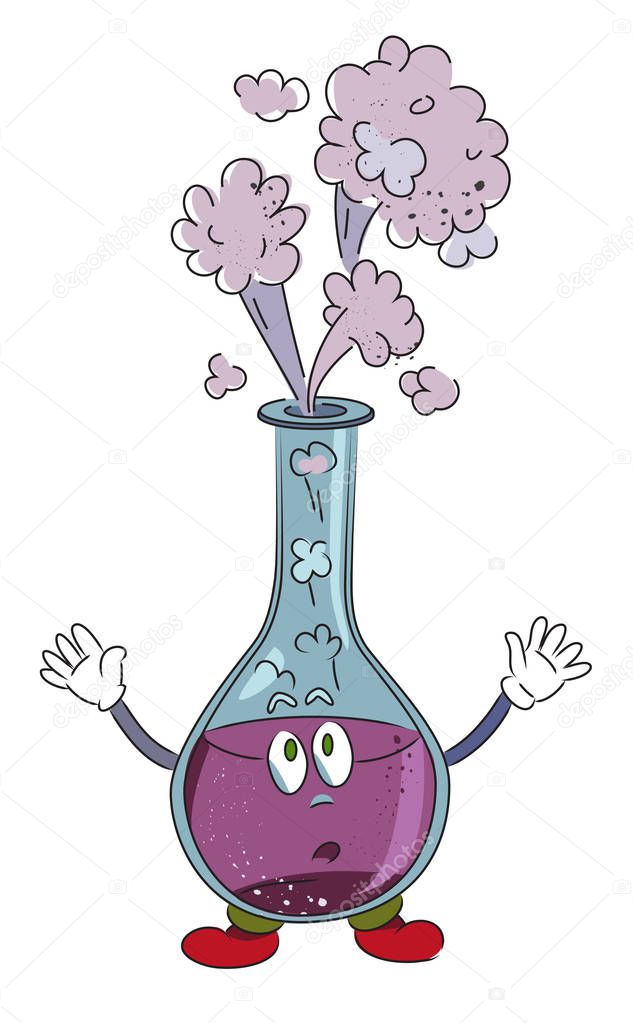 Cartoon image of chemical reaction