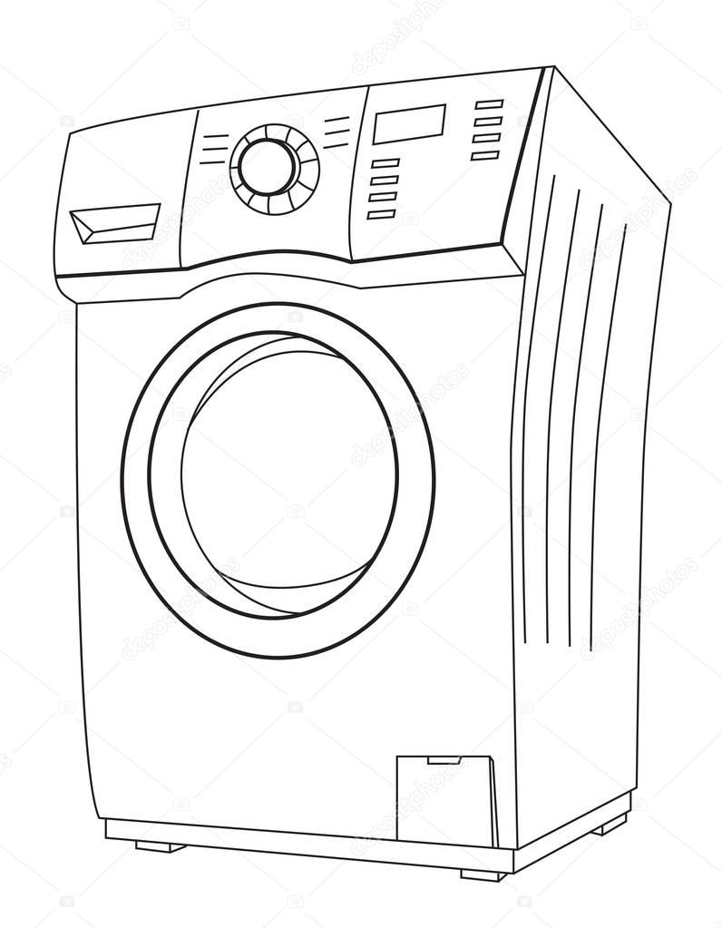 Cartoon image of washing machine