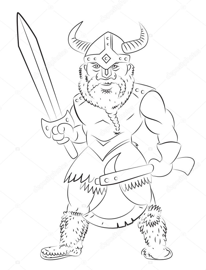 Cartoon image of viking warrior