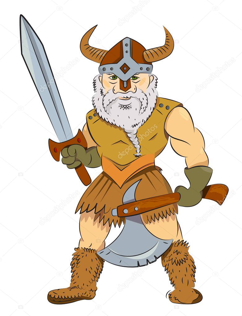 Cartoon image of viking warrior