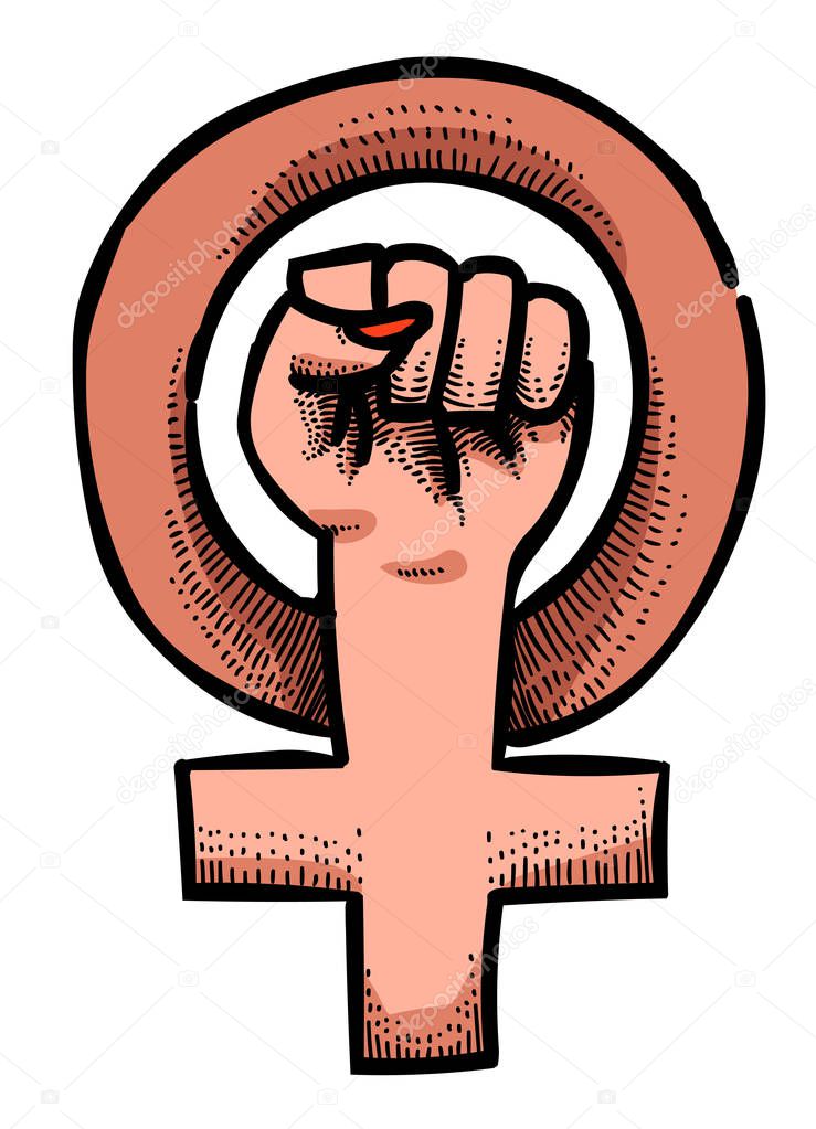 Cartoon image of Feminism symbol