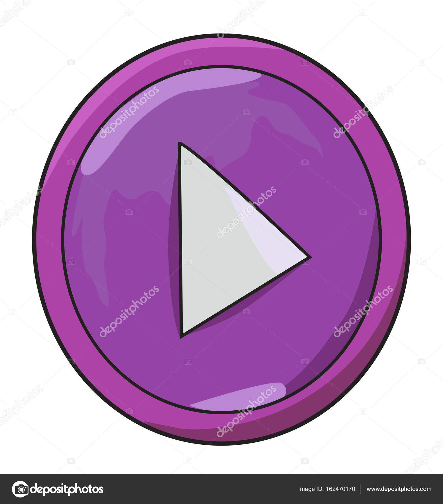 Imagem Dos Desenhos Animados Do Icone Do Botao Play Simbolo Vetores De Stock C Lkeskinen0 162470170