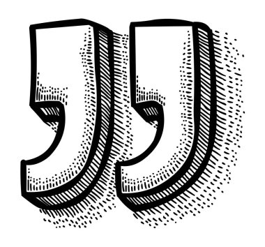 Çizgi film görüntü simgesinin alıntı. Sembol alıntı