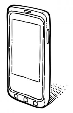 Çizgi film görüntüsü Smartphone simgesi. Cep telefonu piktogram. Telefon