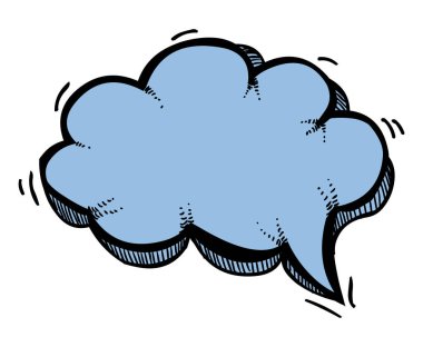 Karikatür konuşma balonu simgesinin görüntüsünü. Sohbet simgesi