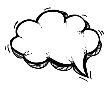 Karikatür konuşma balonu simgesinin görüntüsünü. Sohbet simgesi