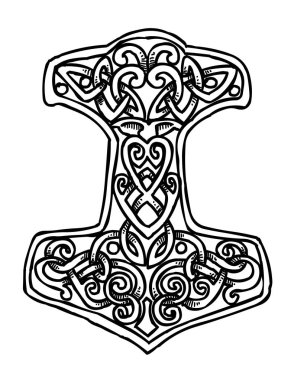 Cartoon image of Thor Hammer Icon clipart