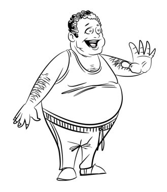 Adam sallayarak çizgi film resim