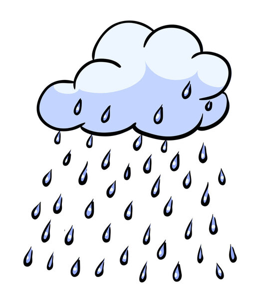Cartoon image of Rain Icon. Cloud rain symbol. Modern forecast s