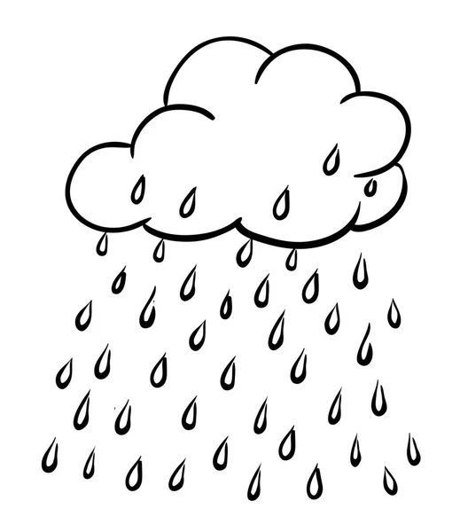 雨アイコンの漫画のイメージ。雲雨の記号です。現代予測 s — ストックベクタ
