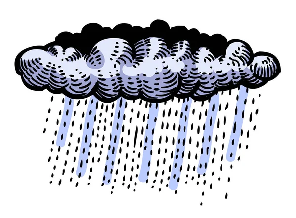 雨アイコンの漫画のイメージ。雲雨の記号です。現代予測 s — ストックベクタ