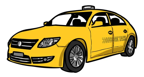 タクシー アイコンの漫画のイメージ。車のシンボル — ストックベクタ