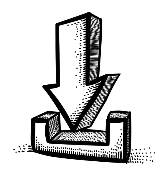 Image de bande dessinée de Torrent Icon. Symbole flèche — Image vectorielle