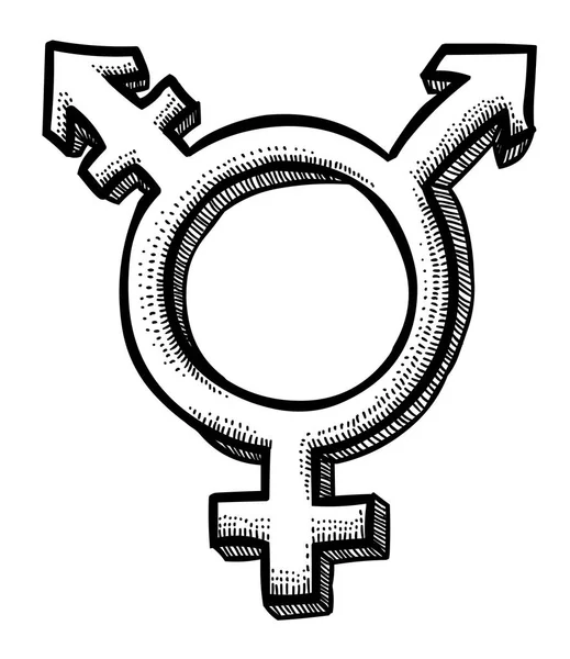 Kreslený obrázek ikony Transgender. Genderový symbol — Stockový vektor